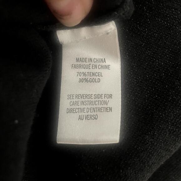 Theory Crew Neck Black Short Sleeve Knit Top Sz L - Picture 4 of 4